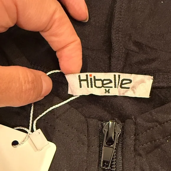 NWY Hibelle Classic Black Women's Zip-Up Hoodie - Picture 7 of 7